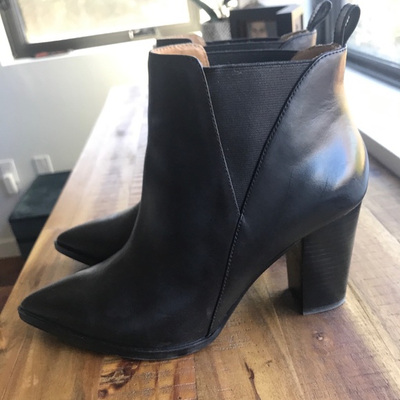 Black Leather Booties New this Season - Picture 3 of 7
